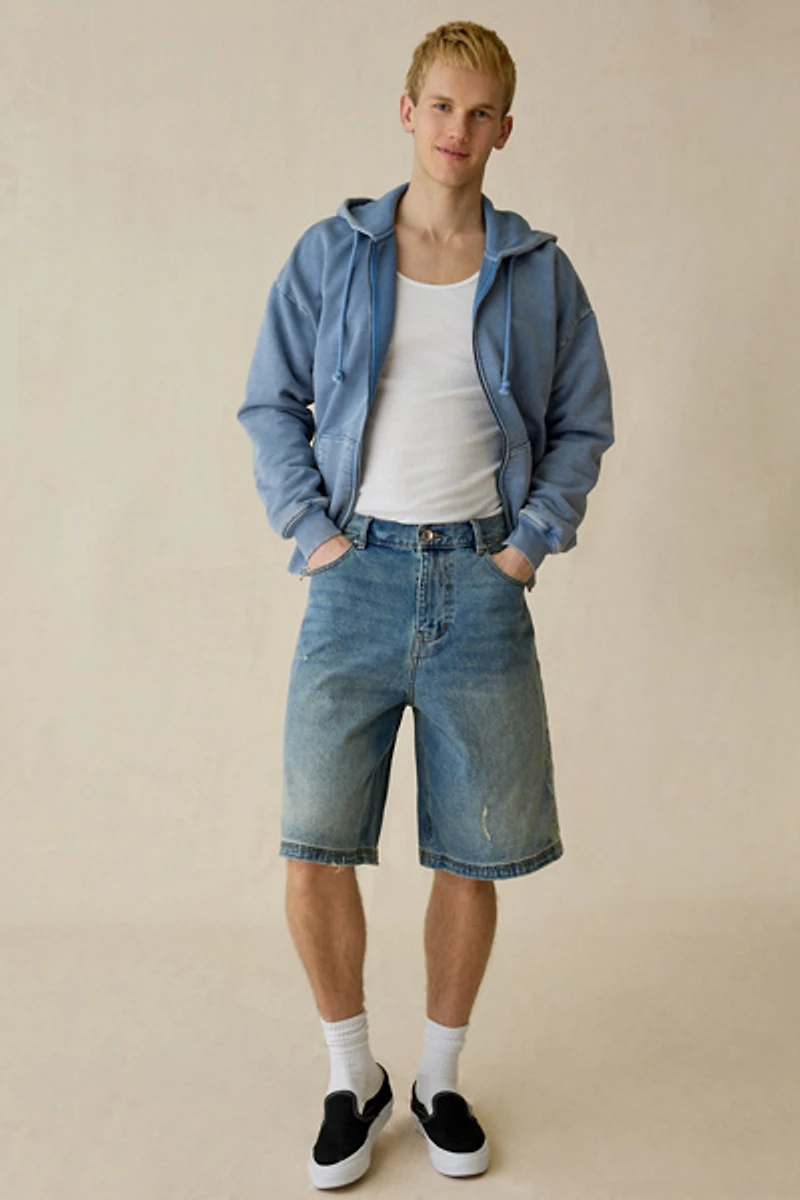 BDG Astro Graphic Baggy Washed Denim Jorts