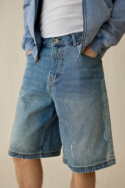 BDG Astro Graphic Baggy Washed Denim Jorts