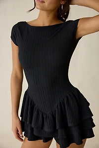 Kimchi Blue Ruffled Up Short Sleeve Romper