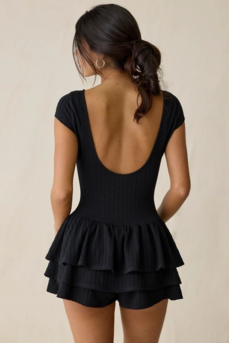 Kimchi Blue Ruffled Up Short Sleeve Romper