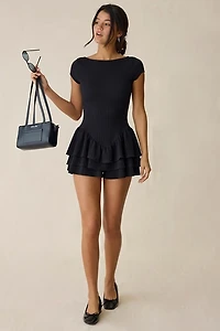 Kimchi Blue Ruffled Up Short Sleeve Romper