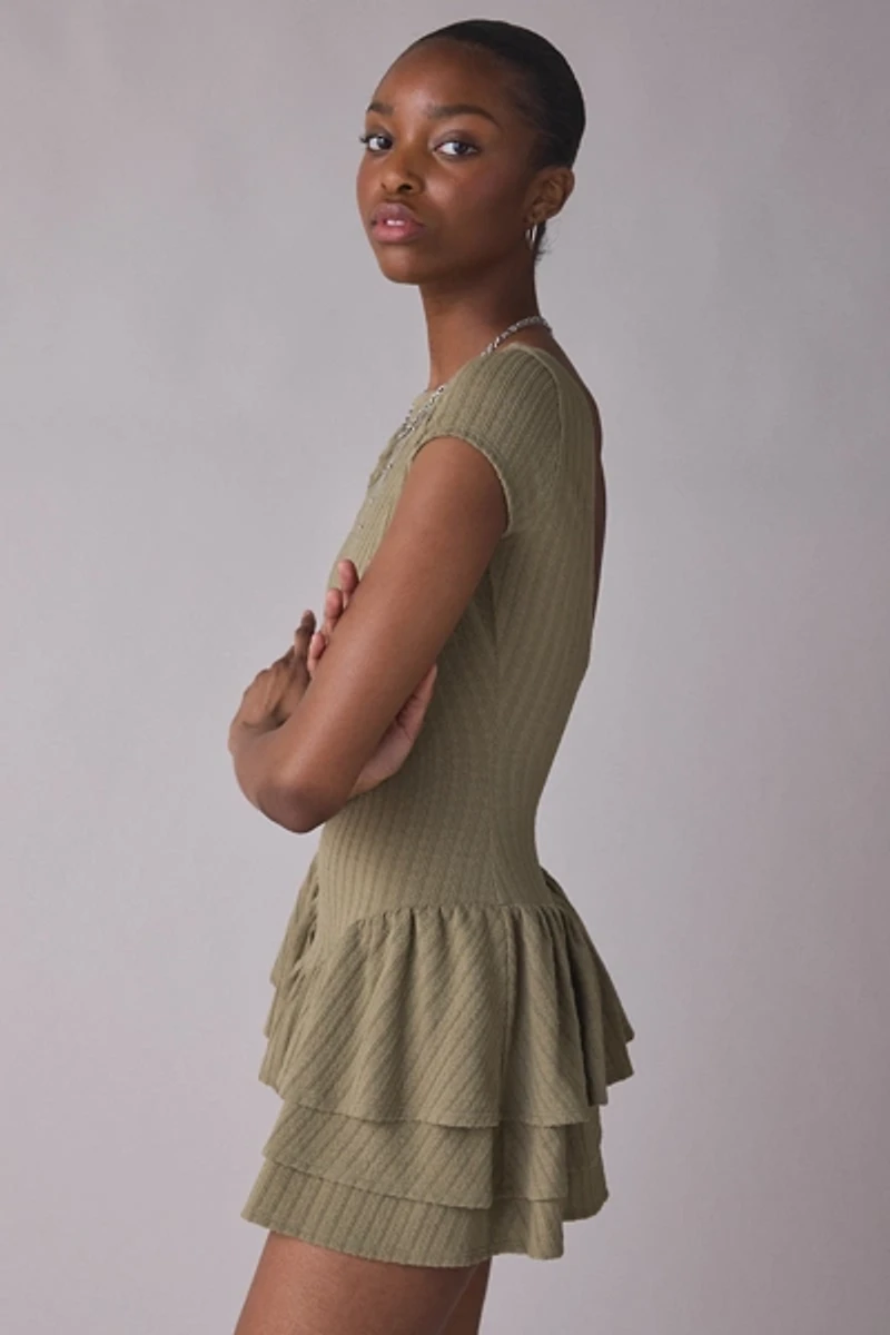Kimchi Blue Ruffled Up Short Sleeve Romper