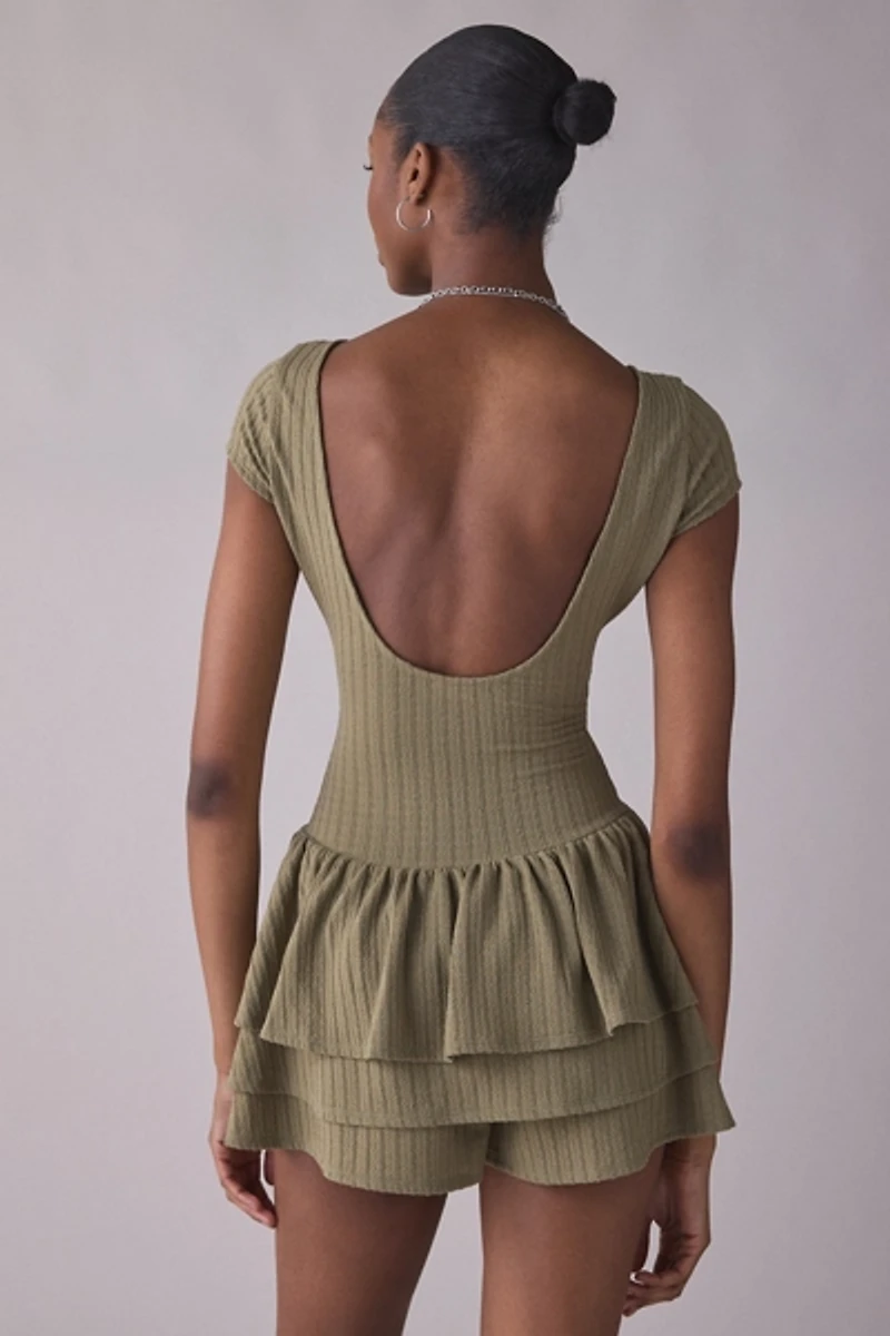 Kimchi Blue Ruffled Up Short Sleeve Romper