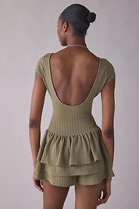 Kimchi Blue Ruffled Up Short Sleeve Romper