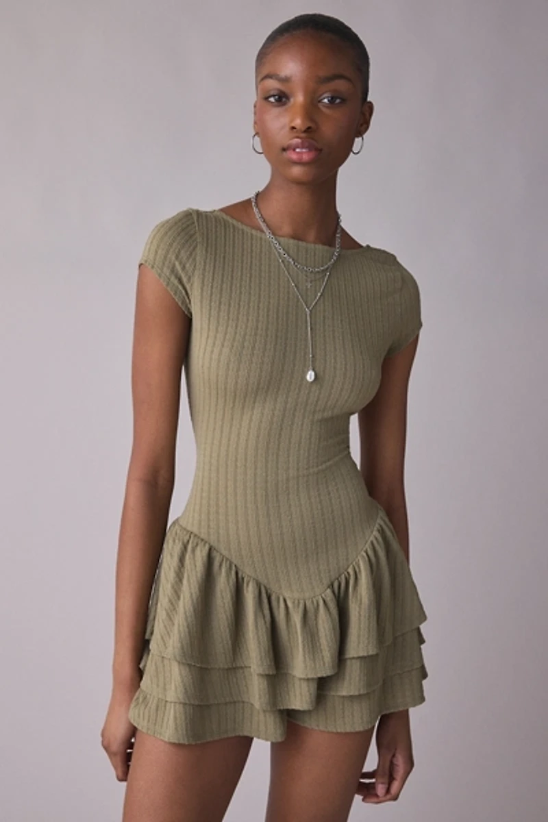 Kimchi Blue Ruffled Up Short Sleeve Romper