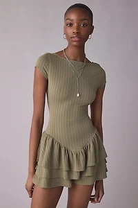 Kimchi Blue Ruffled Up Short Sleeve Romper
