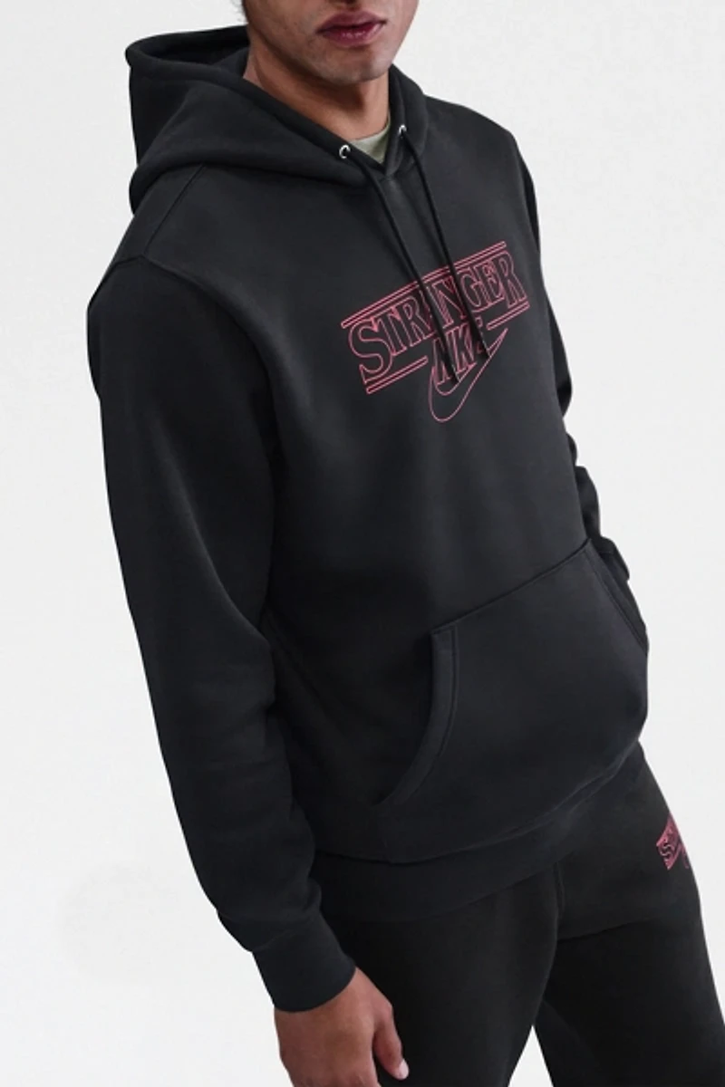 Nike X Stranger Things Logo Fleece Hoodie Sweatshirt