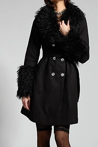 Sparkl Faux Fur Trench Coat