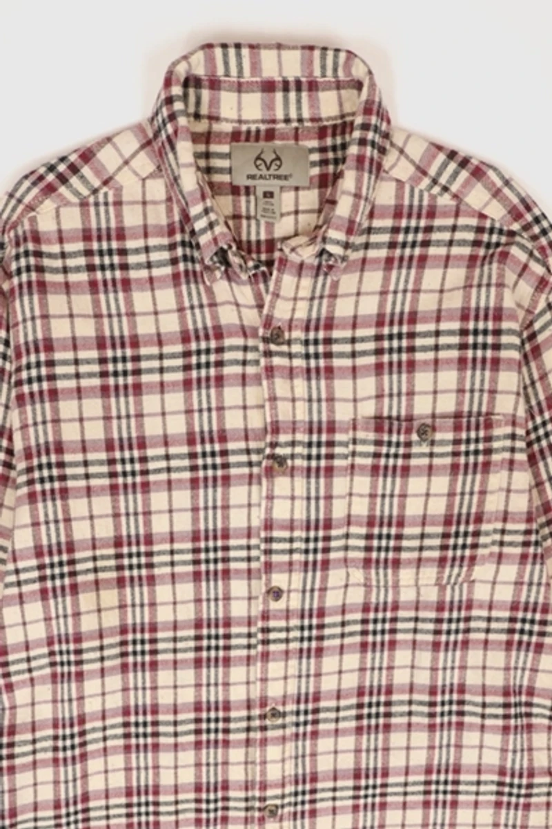Vintge Plaid Flannel Button-Down Shirt