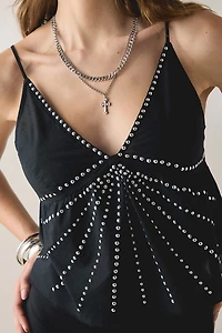 UO Victoria Studded Plunging Babydoll Cami