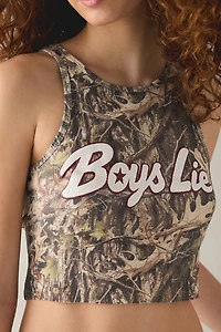 Boys Lie Starlight Graphic Camo Begee Rib Tank Top