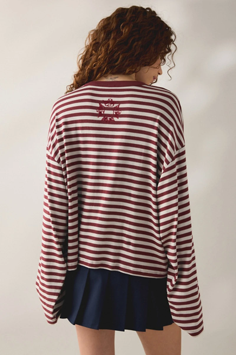 Boys Lie Starlight Graphic Striped Long Sleeve Boyfriend Tee