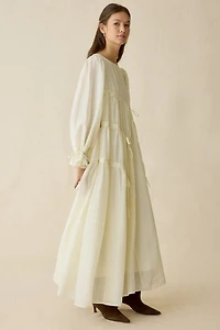 Ghospell Catalina Asymmetric Ruched Maxi Dress