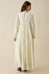 Ghospell Catalina Asymmetric Ruched Maxi Dress