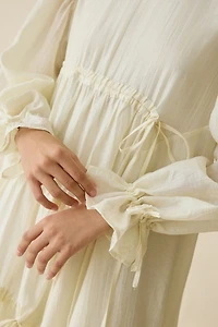 Ghospell Catalina Asymmetric Ruched Maxi Dress