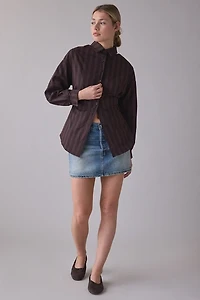 Ghospell Ximena Striped Oversized Button-Down Shirt