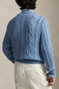 Polo Ralph Lauren Flag Motif Cable Knit Crew Neck Sweater