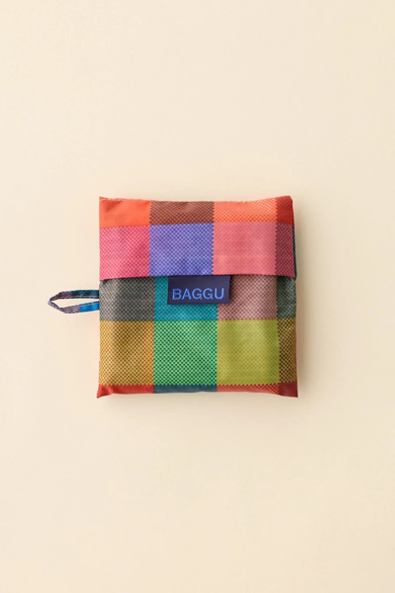 BAGGU UO Exclusive Madras Patterned Standard Reusable Tote Bag