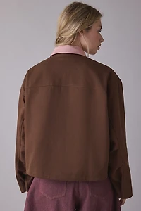 Ghospell Fable Contrast Collar Oversized Barn Jacket