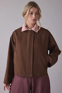 Ghospell Fable Contrast Collar Oversized Barn Jacket