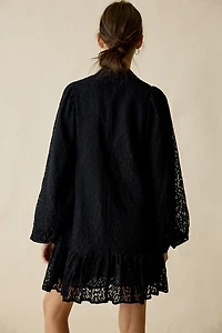 Ghospell Rey Lace Long Sleeve Mini Dress