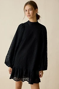 Ghospell Rey Lace Long Sleeve Mini Dress