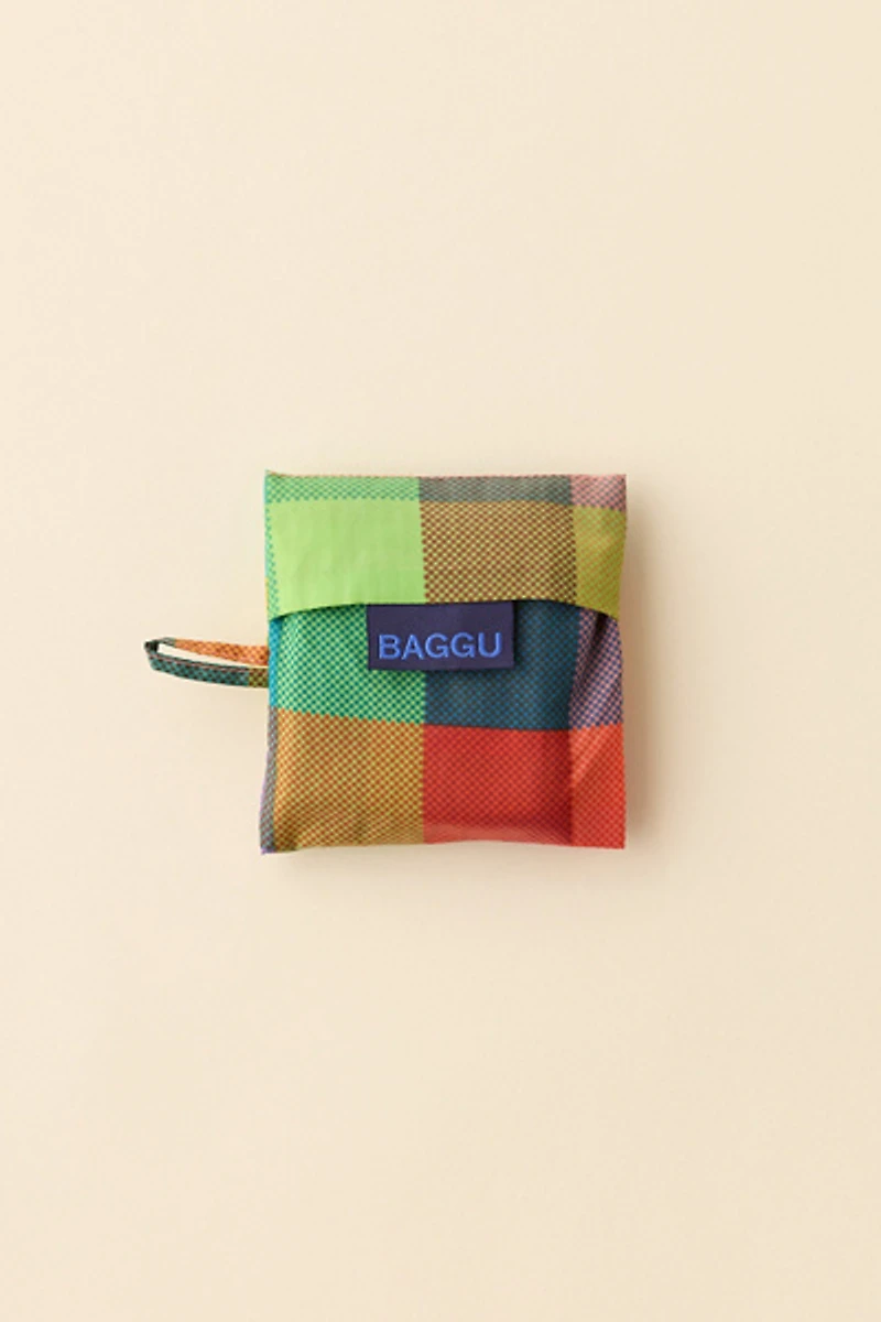 BAGGU UO Exclusive Madras Patterned Baby Baggu Reusable Tote Bag