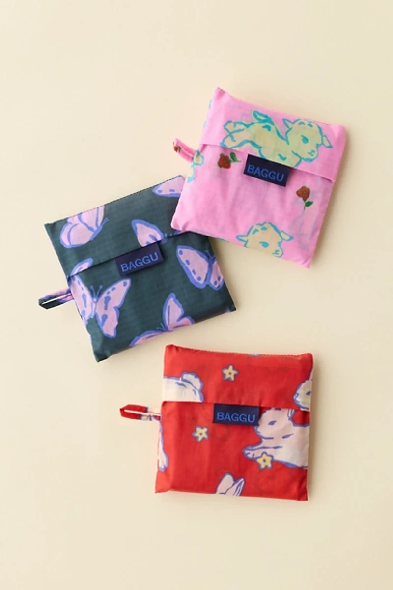 BAGGU Patterned Standard Reusable Tote Bag - Set Of 3