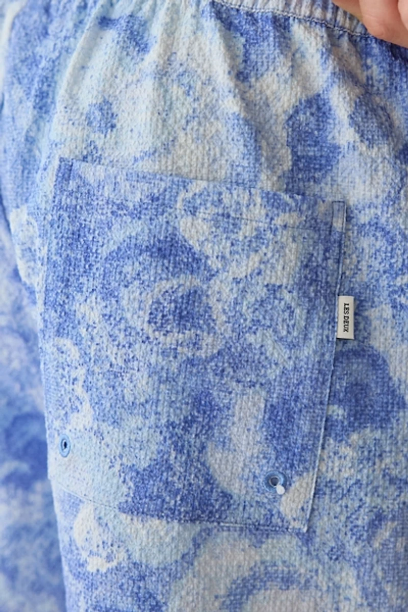 Les Deux Bouquet Allover Print Swim Trunks