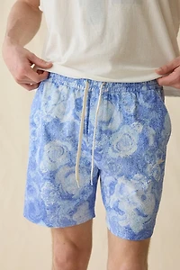Les Deux Bouquet Allover Print Swim Trunks