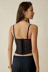 Out From Under Annabel Sheer Mesh Lace Trim Corset