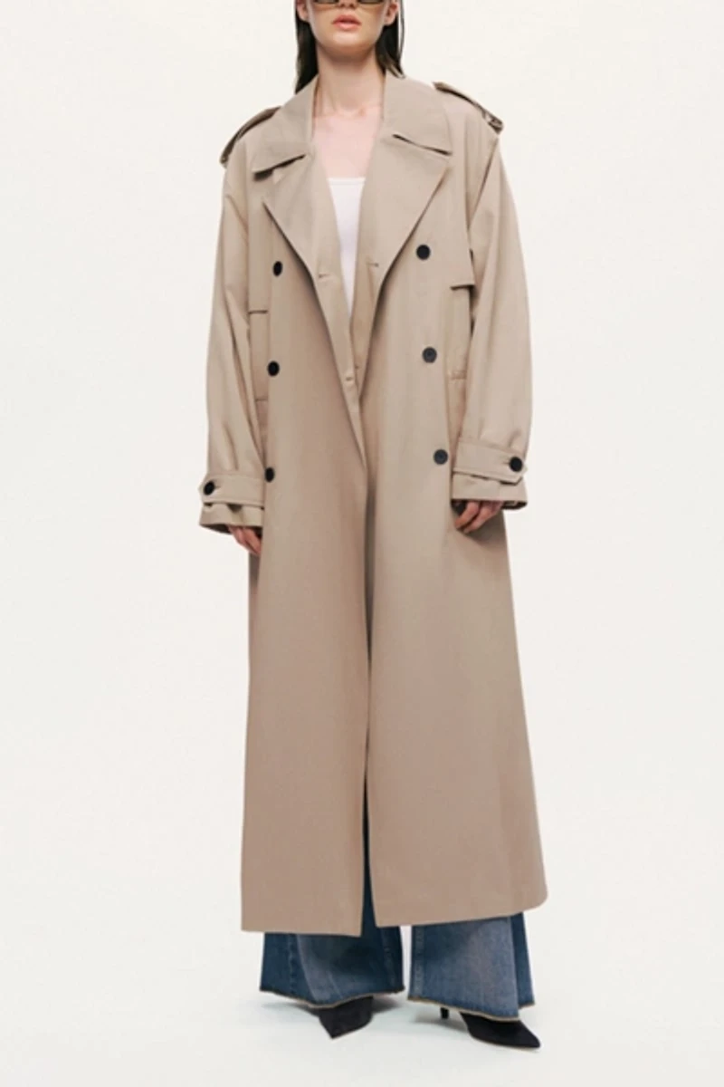 Nocturne Oversized Double-Breasted Trench Coat