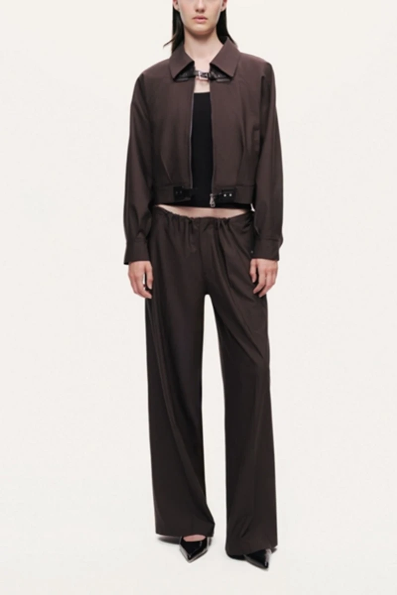 Nocturne Buckle Detail Cropped Zip Jacket