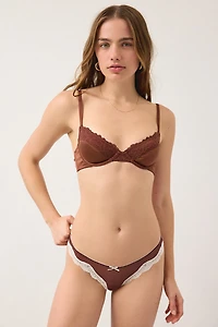 Out From Under Jazz Club Lace Trim Satin Bra