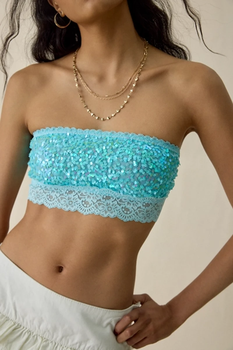 Out From Under Dazzle Me Lace Trim Bandeau Bra Top