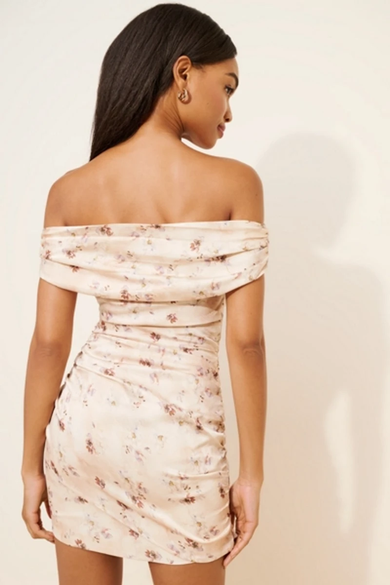 Lulu's Patrizia Draped Satin Mini Dress