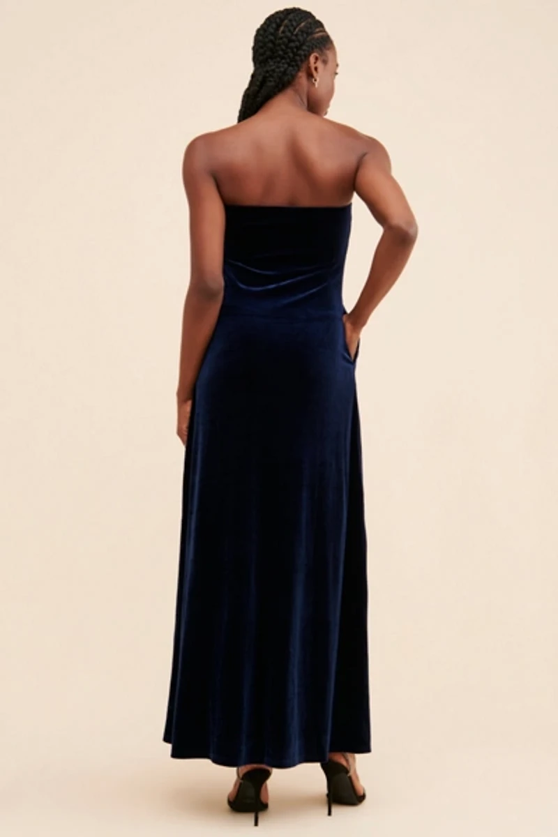 4SI3NNA Strapless Velvet Slip Dress