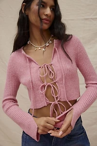 Jane Bow Tie-Front Cardigan