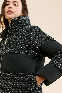 Steve Madden Snowdrop Tweed Puffer Jacket