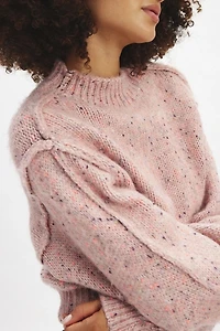 Elise Confetti Knit Mockneck Pullover Sweater