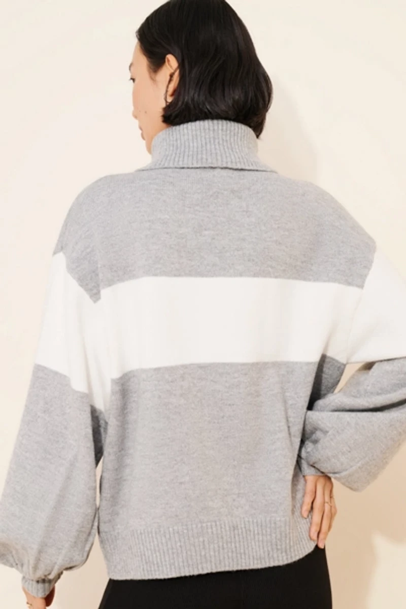 Dizzy Lizzy Stripe Turtleneck Sweater