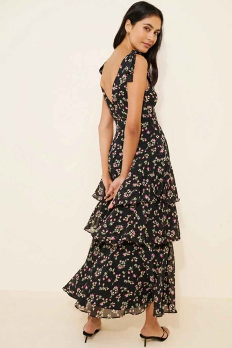 Lulu's Arya Floral Maxi Dress