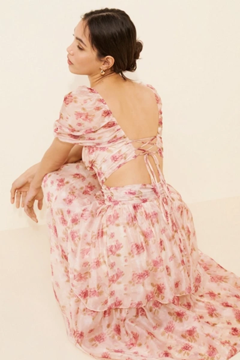 Lulu's Jane Chiffon Maxi Dress