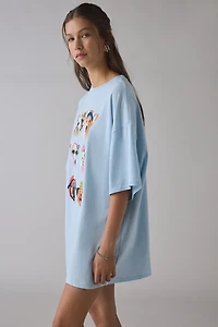 Dog Collage Graphic Oversized T-Shirt Dress