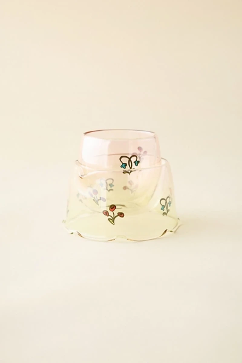 Wiggle Nesting Glass Matcha Bowl & Cup Set