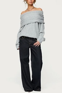 Edikted Kadenna Oversized Off Shoulder Sweater