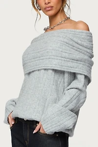 Edikted Kadenna Oversized Off Shoulder Sweater