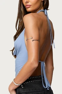 Edikted Zenya Backless Cowl Neck Halter Top