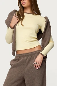 Edikted Zander Contrast Long Sleeve T Shirt