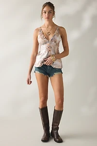 AFRM Tena Ember Swirl Shell Sequin Mesh Cami Top